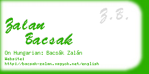 zalan bacsak business card